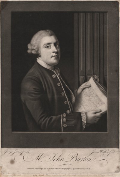 Mr. John Burton, engraved by James Watson, 1775 by George James